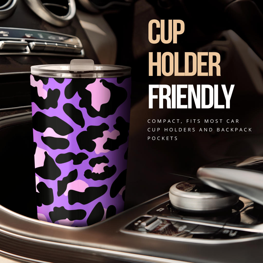 Cheetah Purple Neon Print Pattern Tumbler
