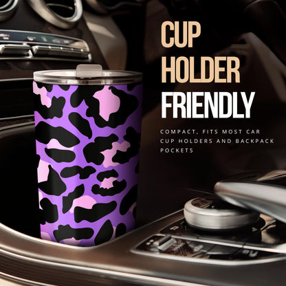 Cheetah Purple Neon Print Pattern Tumbler