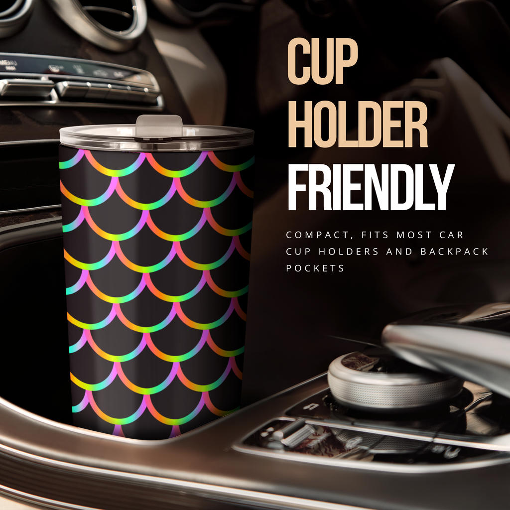 Mermaid Tail Rainbow Design Print Tumbler