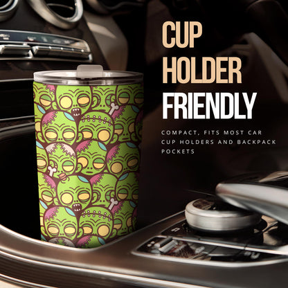 Zombie Head Design Pattern Print Tumbler