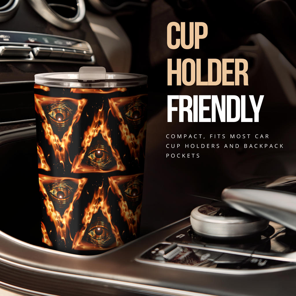 Eye of Horus in Flame Print Tumbler