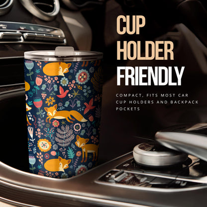 Fox Cute Jungle Print Pattern Tumbler