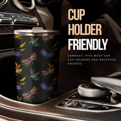 Dragonfly Colorful Realistic Print Tumbler