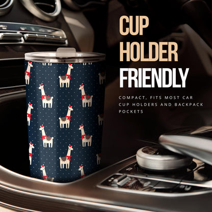 Llama with Polka Dot Themed Print Tumbler