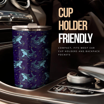 Shark Themed Print Tumbler