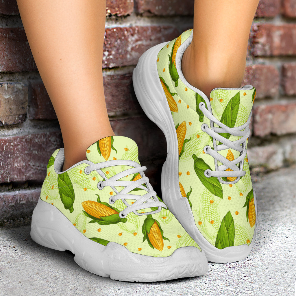 Agricultural Fresh Corn cob Print Pattern Chunky Sneakers