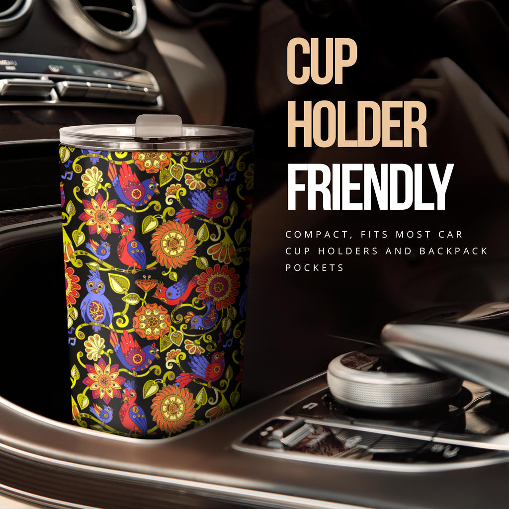 Steampunk Bird Design Themed Print Tumbler