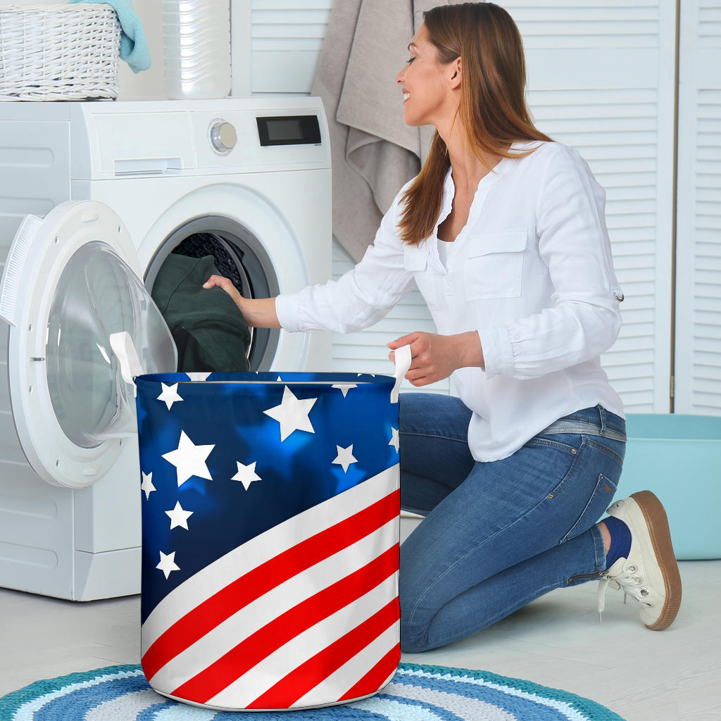 American flag Style Laundry Basket