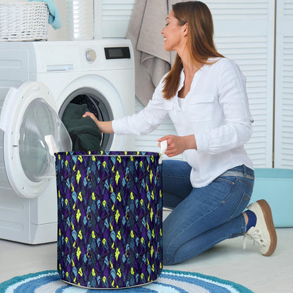 Shark Neon color Print Laundry Basket