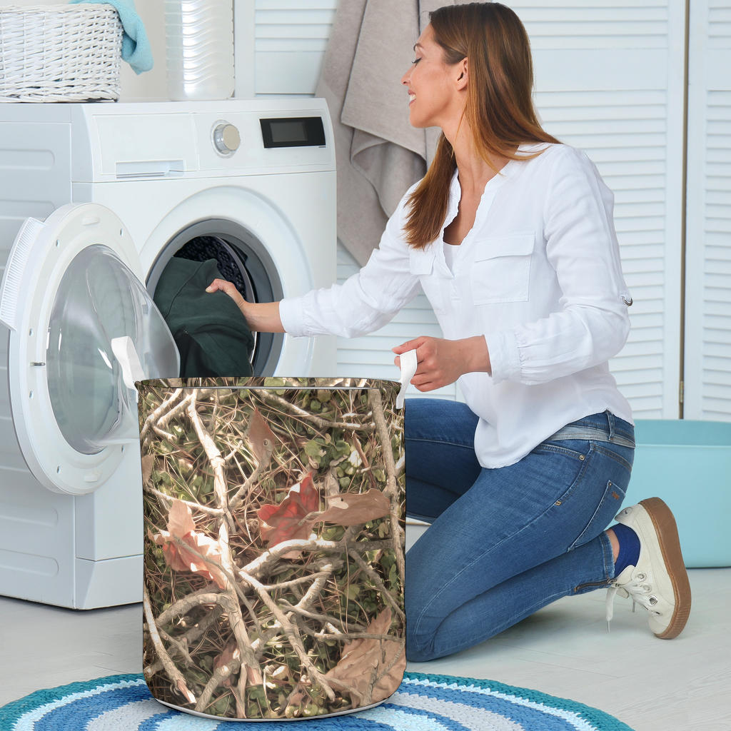 Camouflage Realistic Tree Authumn Print Laundry Basket