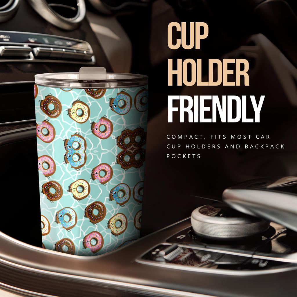 Emoji Donut Print Pattern Tumbler