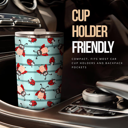 Ladybug Happy Print Pattern Tumbler