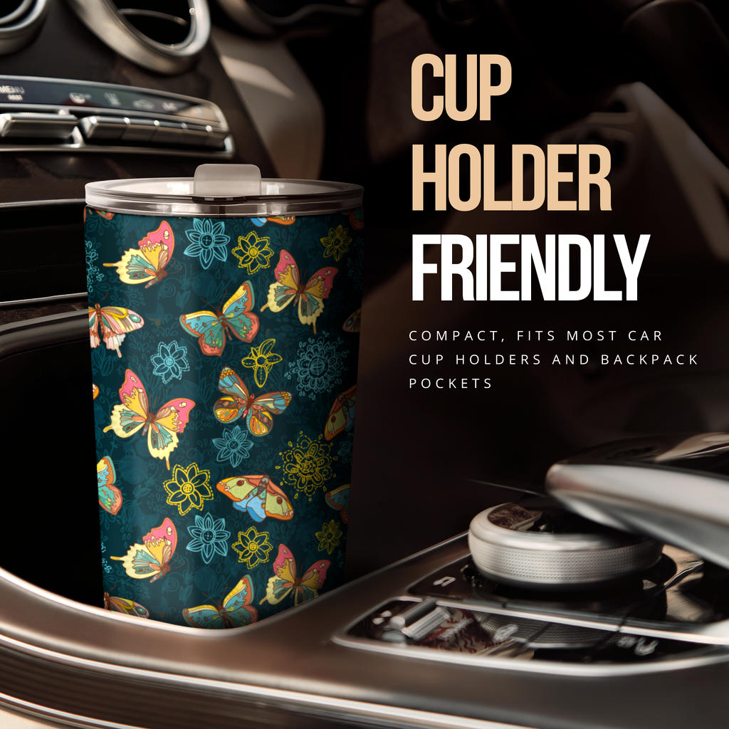 Butterfly Hand Draw Print Pattern Tumbler