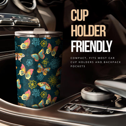 Butterfly Hand Draw Print Pattern Tumbler