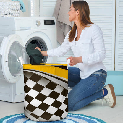 Checkered Flag Racing Style Laundry Basket