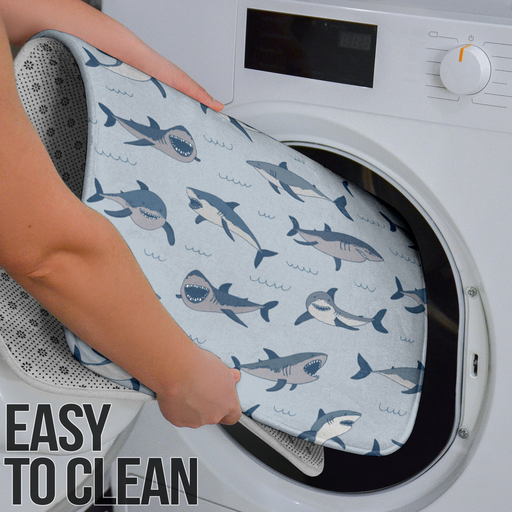 Shark Print Design LKS304 Bathroom Mat Set