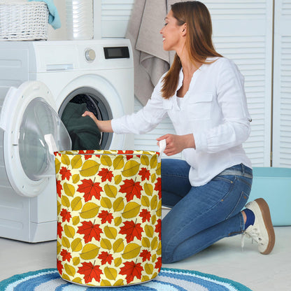 Elm Maple Leave Print Pattern Laundry Basket