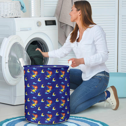 Fairy with Moon Print Pattern Laundry Basket