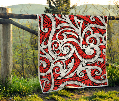 Maori Polynesian Themed Design Print Quilt Bedspread