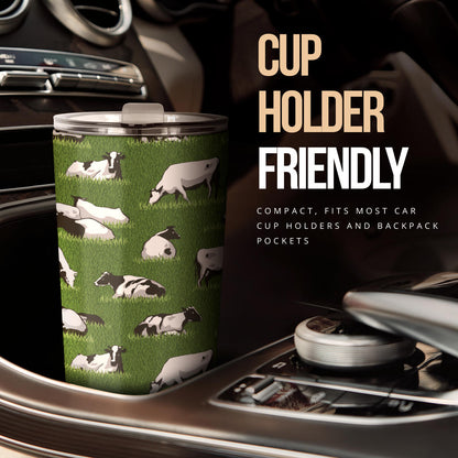Cow on Grass Print Pattern Tumbler
