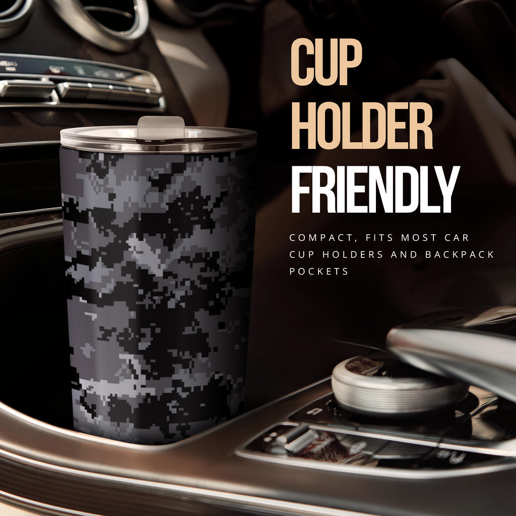 ACU Digital Black Camouflage Tumbler