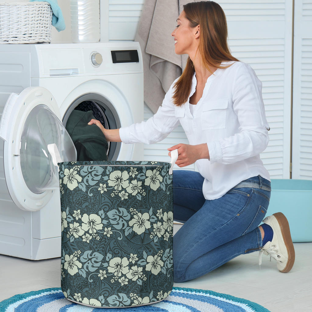 Flower Hawaiian Hibiscus Style Print Pattern Laundry Basket