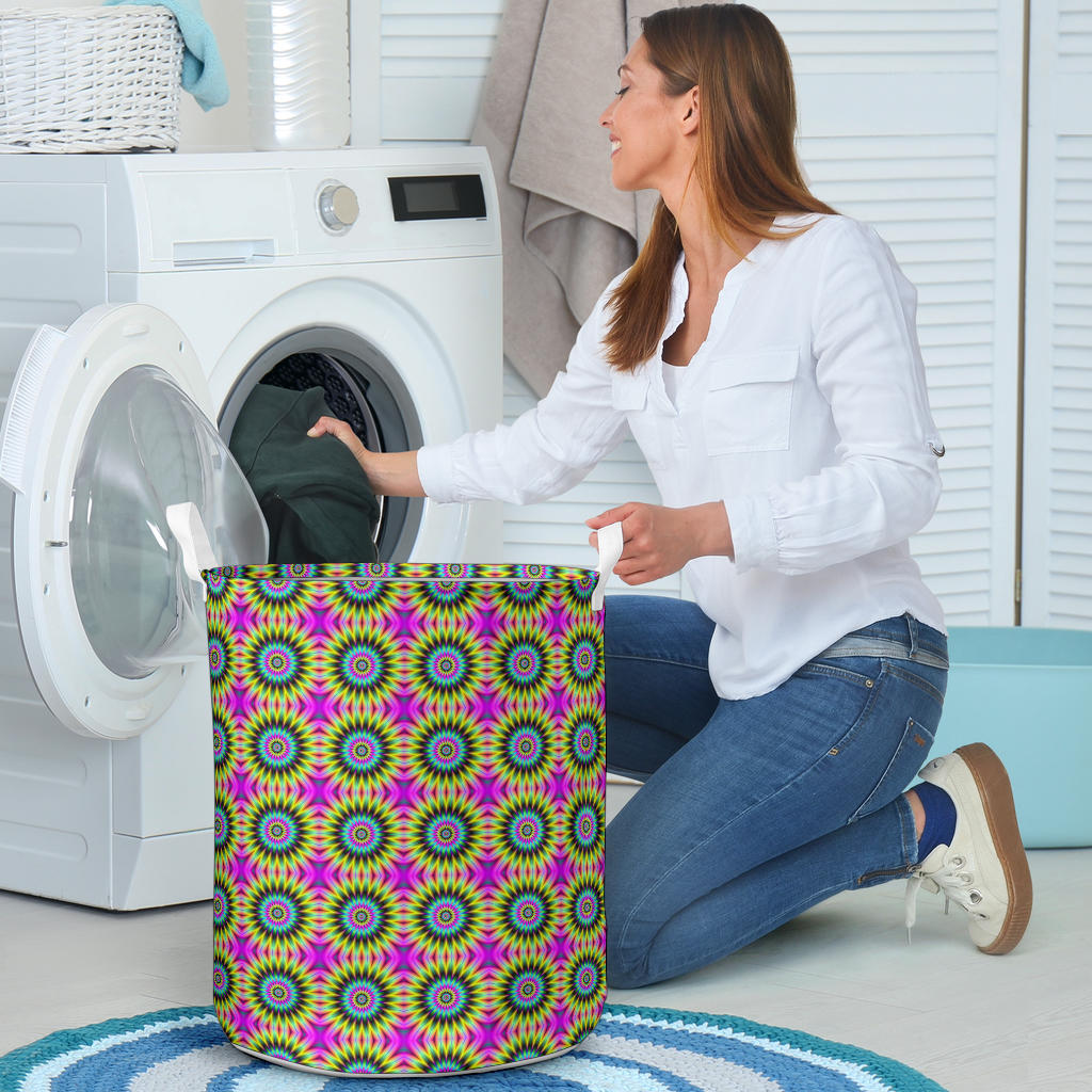 Optical illusion Flower Rainbow Style Laundry Basket