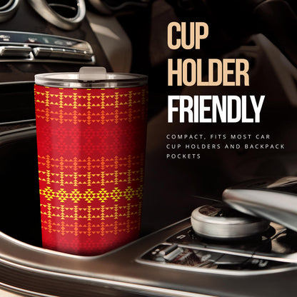 Southwest Red Gold Design Themed Print Tumbler