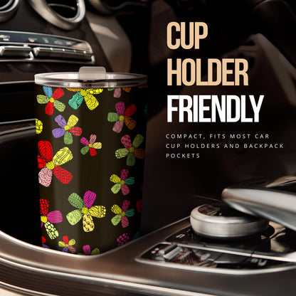Flower Power Colorful Print Pattern Tumbler