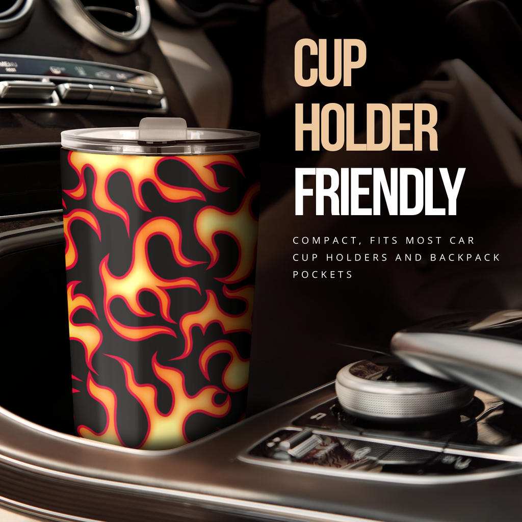Flame Fire Themed Print Tumbler