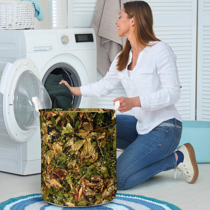 Camo Realistic Tree Forest Texture Print Laundry Basket