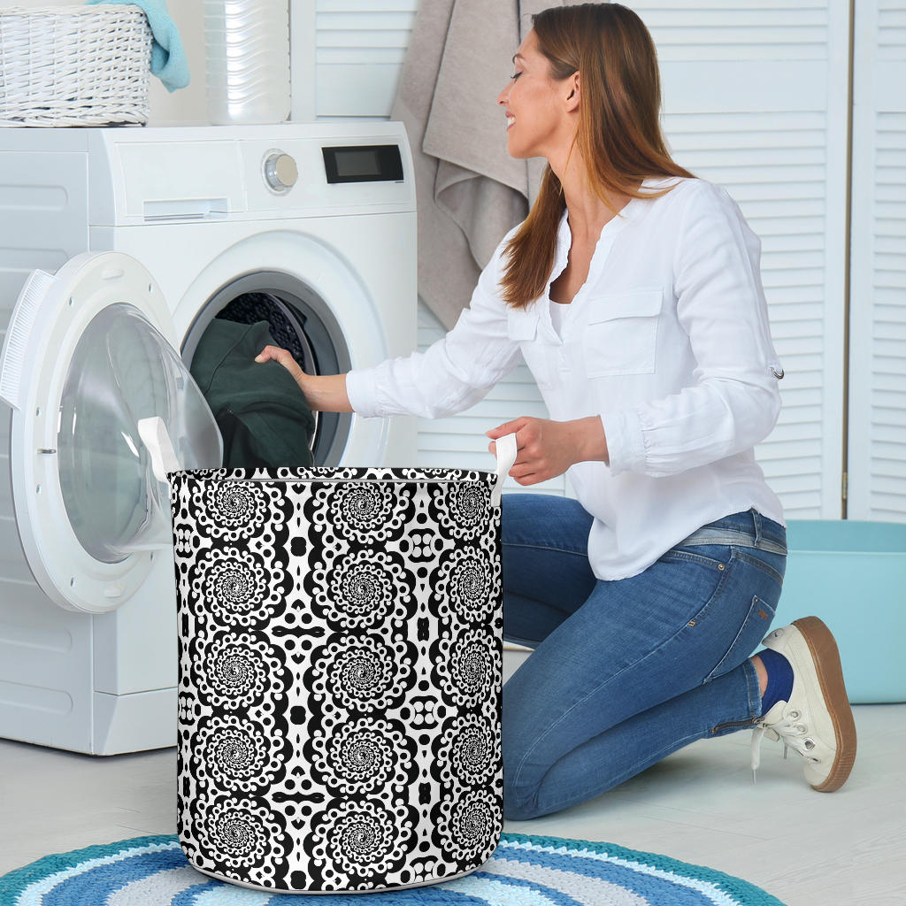 Yin Yang Spiral Design Print Laundry Basket