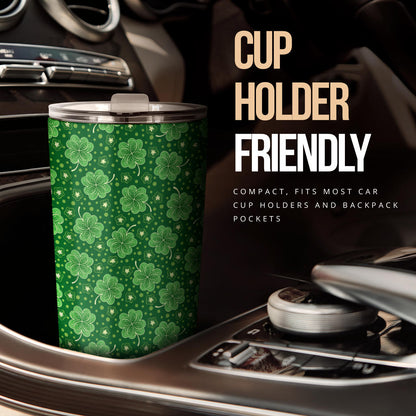 Shamrock Design Print Tumbler