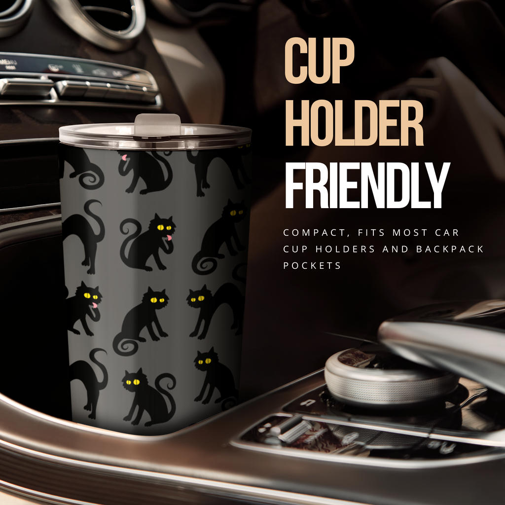 Black Cat Cute Print Pattern Tumbler
