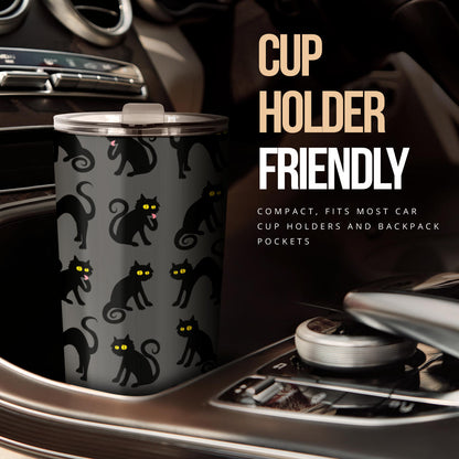 Black Cat Cute Print Pattern Tumbler