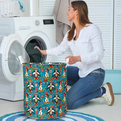 Day of the Dead Old School Girl Design Laundry Basket