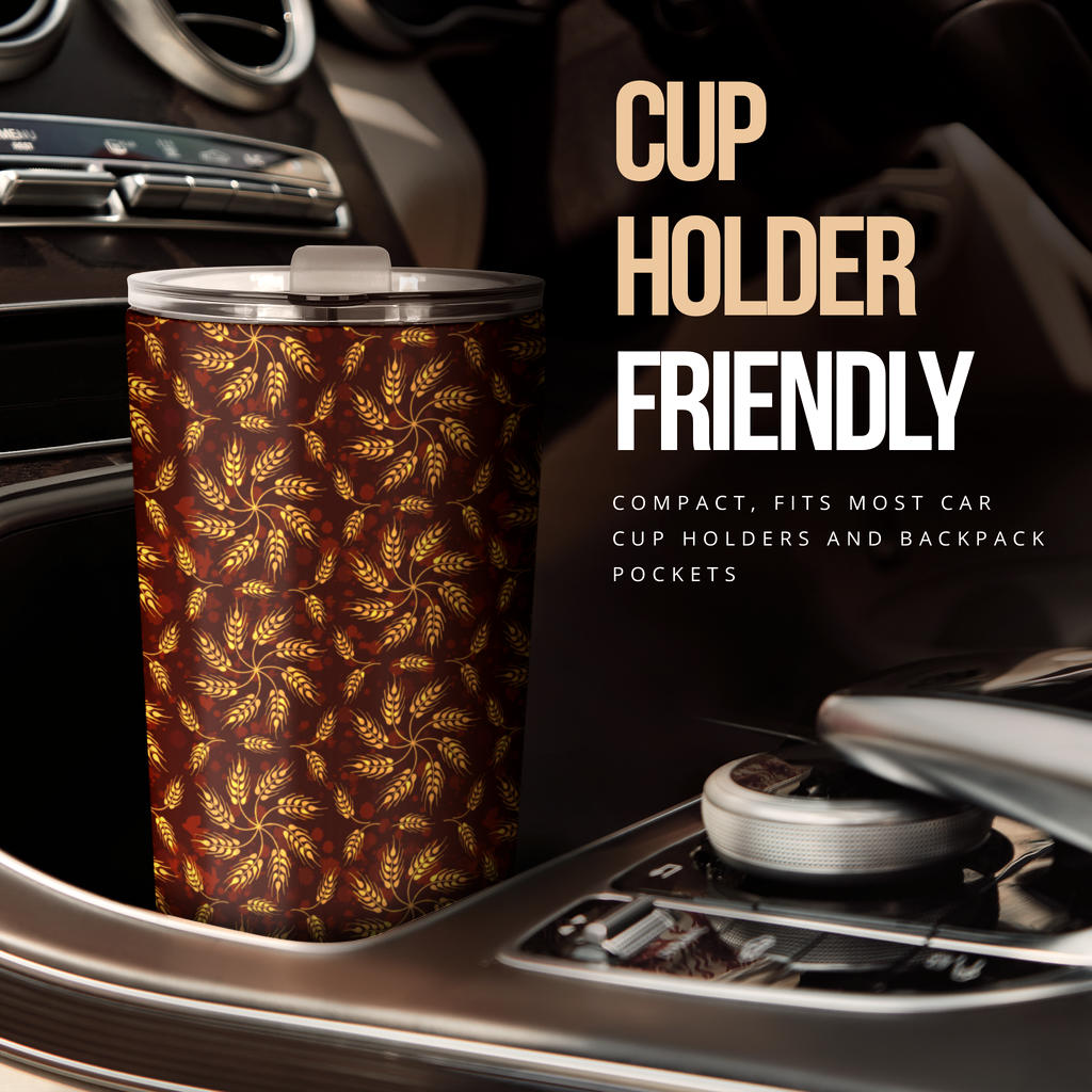 Agricultural Brown Wheat Print Pattern Tumbler