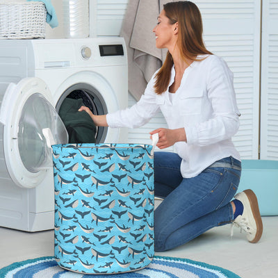 Whale Pattern Design Themed Print Laundry Basket