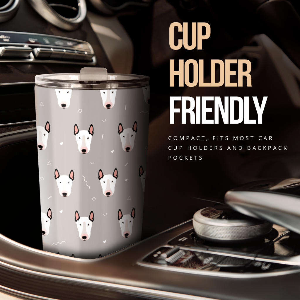 Bull Terrier Head Print Pattern Tumbler