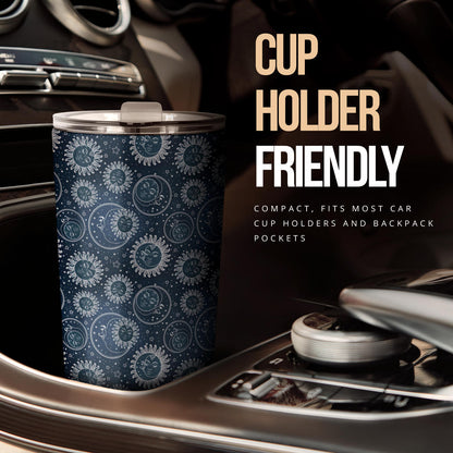 Sun Moon Tattoo Design Themed Print Tumbler