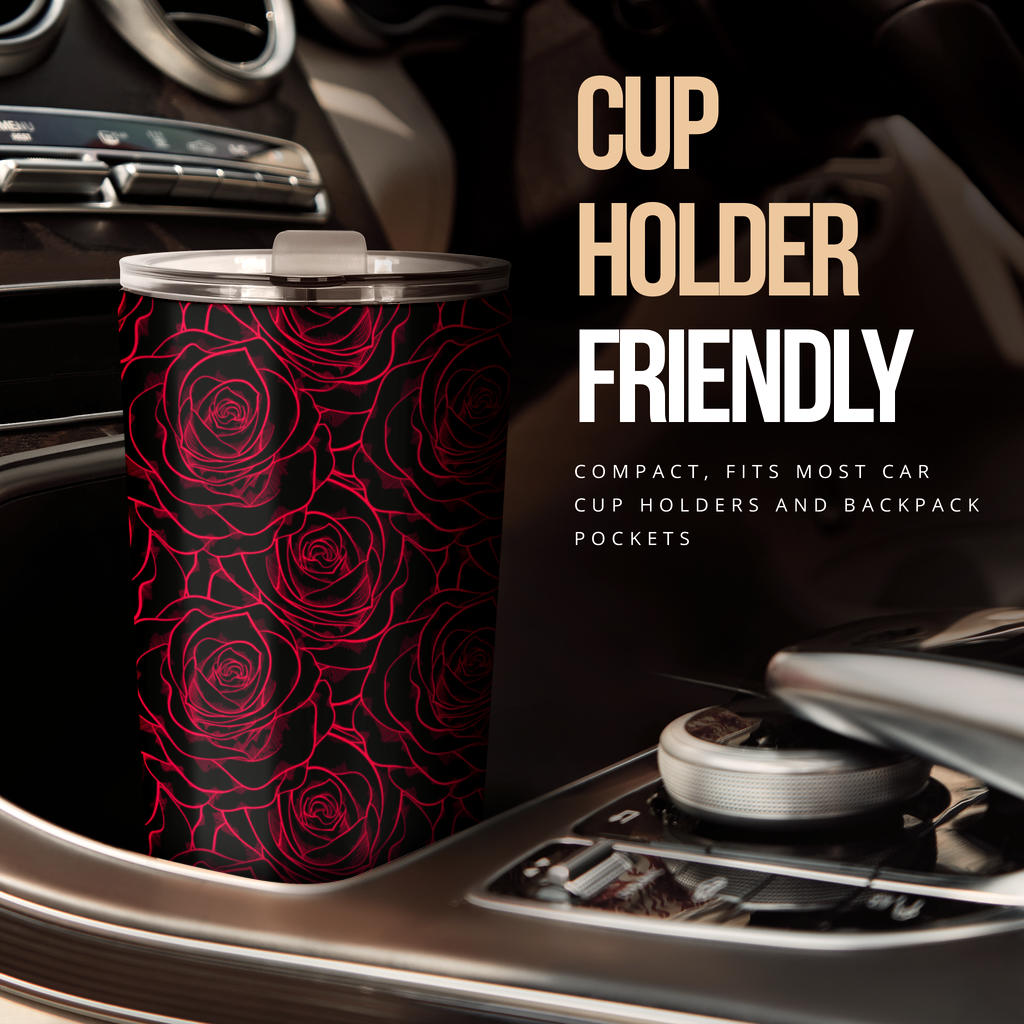 Red Rose Design Print Tumbler