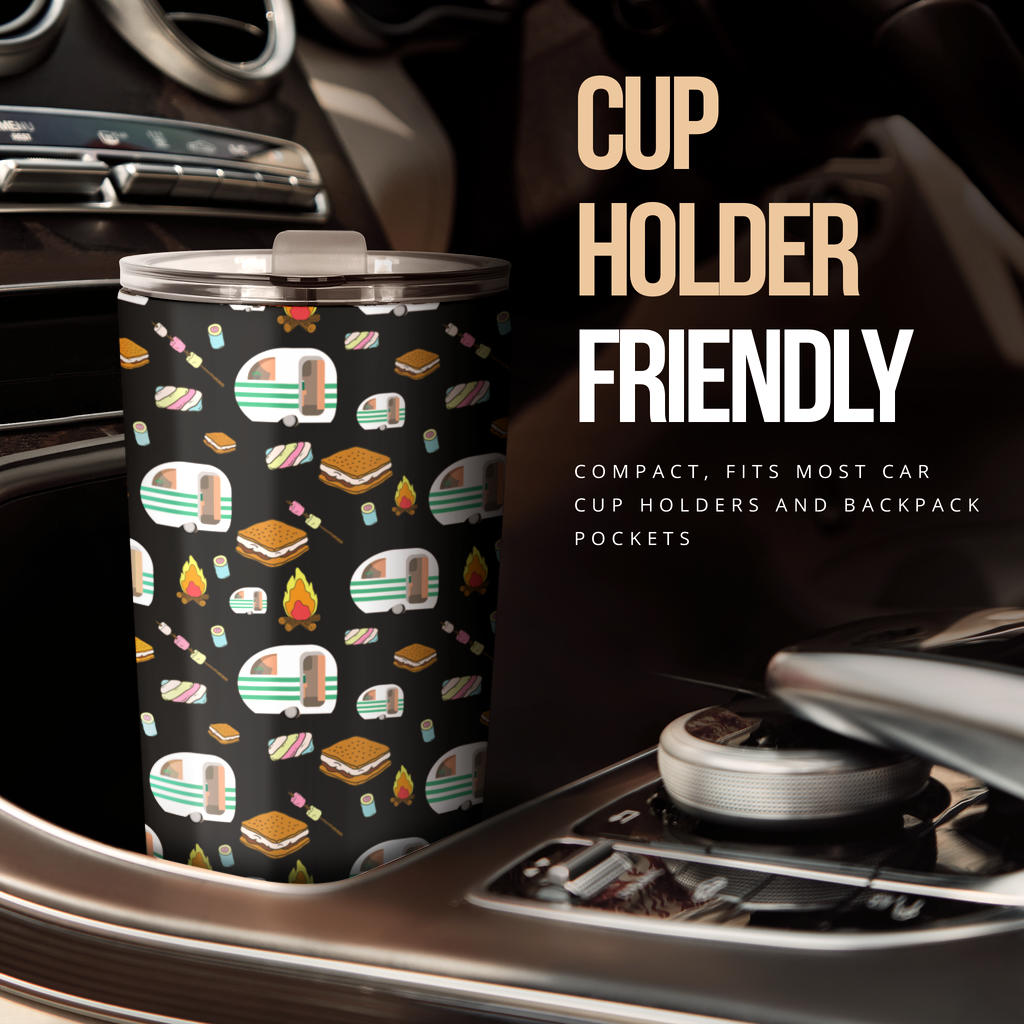 Camper marshmallow Camping Design Print Tumbler
