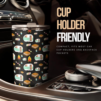 Camper marshmallow Camping Design Print Tumbler