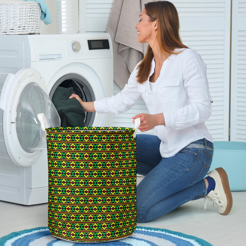 African Geometric Print Pattern Laundry Basket