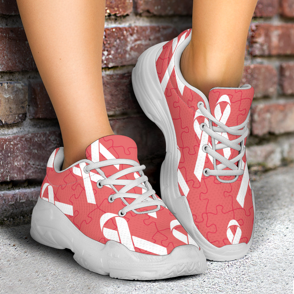 Autism Awareness Ribbon Design Print Chunky Sneakers