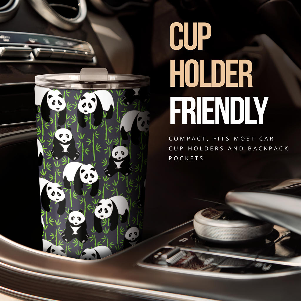 Panda Bear Bamboo Themed Print Tumbler