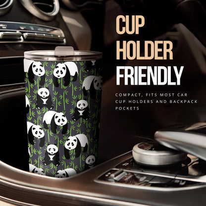 Panda Bear Bamboo Themed Print Tumbler