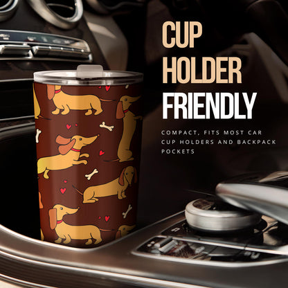 Dachshund Happy Print Pattern Tumbler