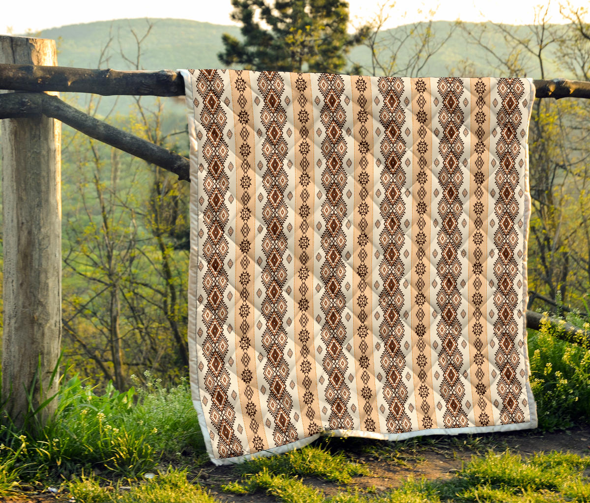 Native Classic Pattern Print Quilt Bedspread