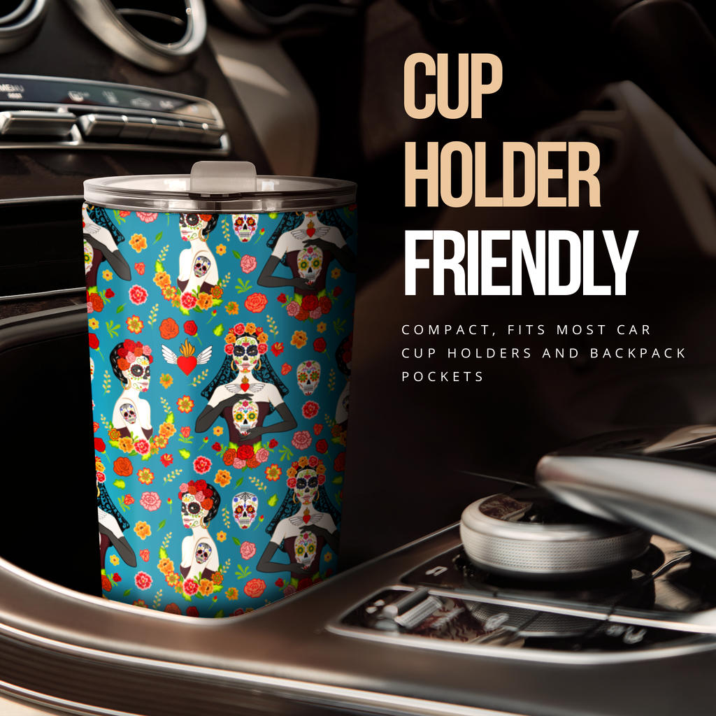 Day of the Dead Old School Girl Design Tumbler